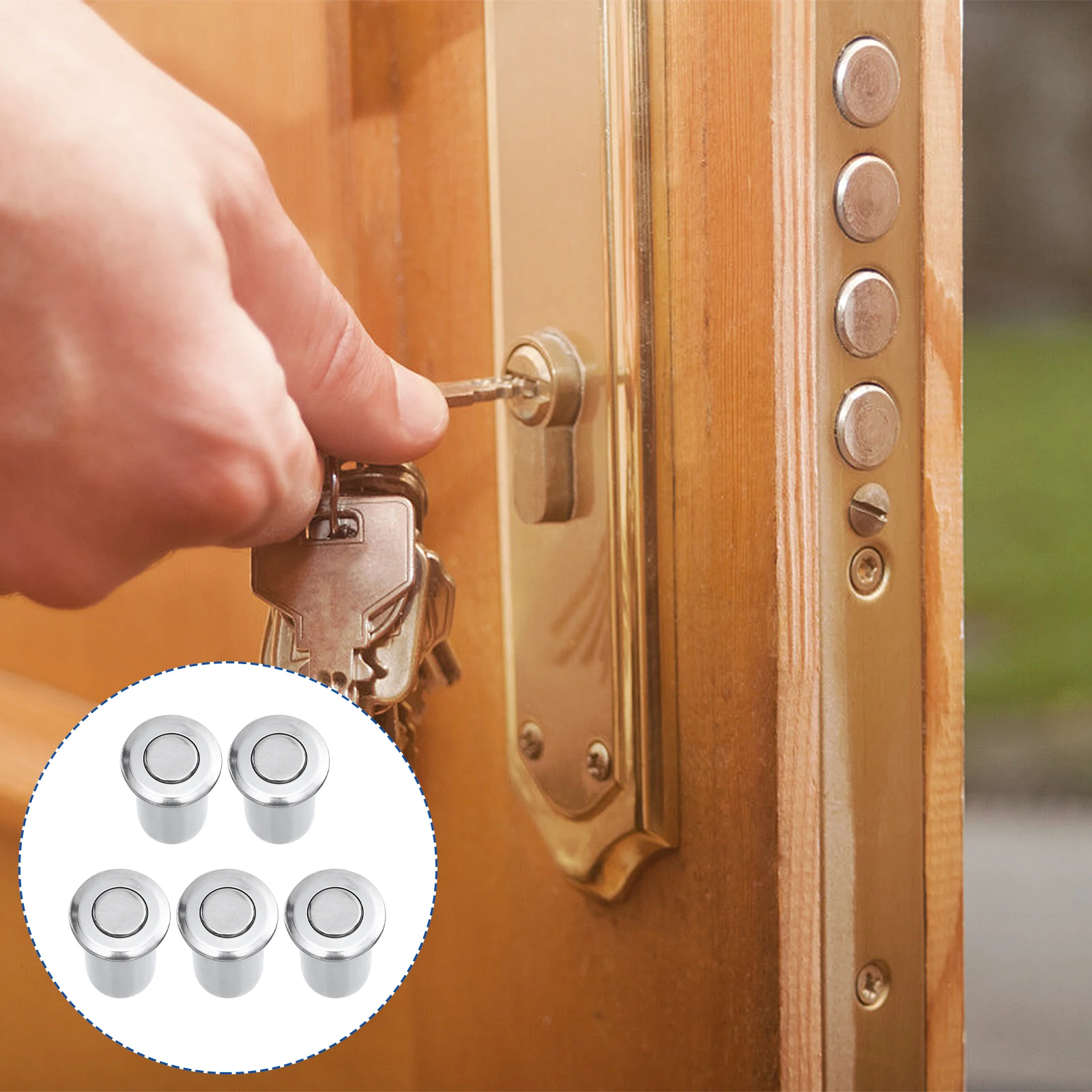 

5 Pcs Security Door Latch Set Bolts Bedroom Stainless Accessories Home Dust Box