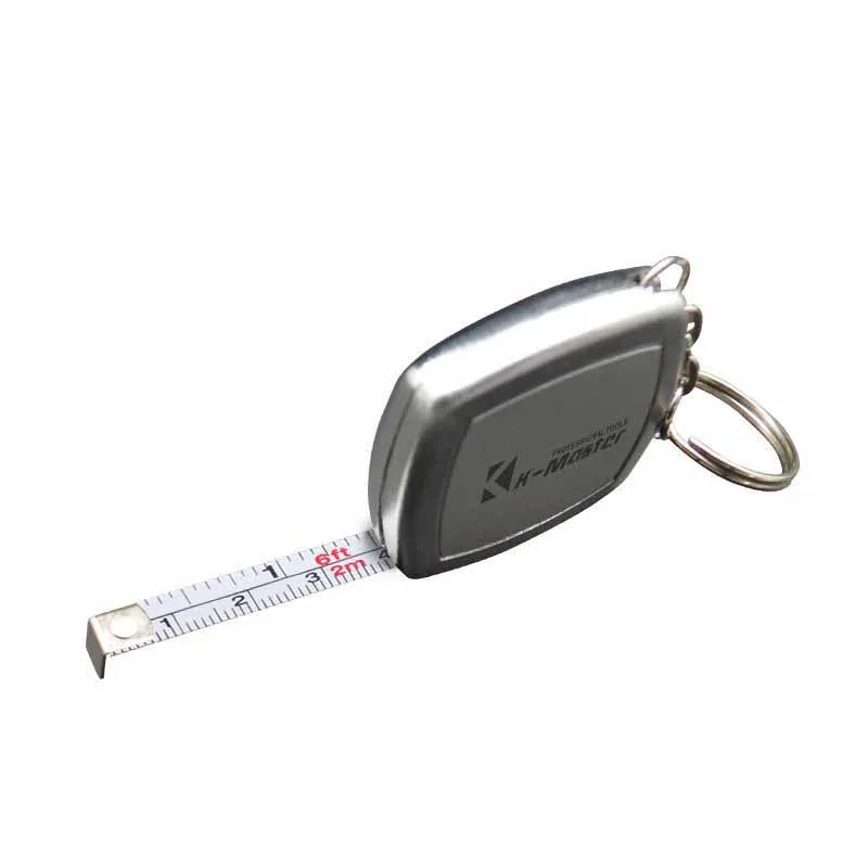 2M Stainless Steel Tape Measure In Both Metric And Foot Portable Plastic Case Woodworking Tools Keychain