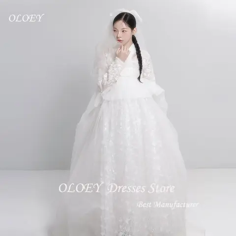 OLOEY 한국 의류 여성 2025 새로운 한복 드레스 고대 의상 복고풍 코트 한국 웨딩 드레스 사진 촬영 웨딩 드레스 맞춤형