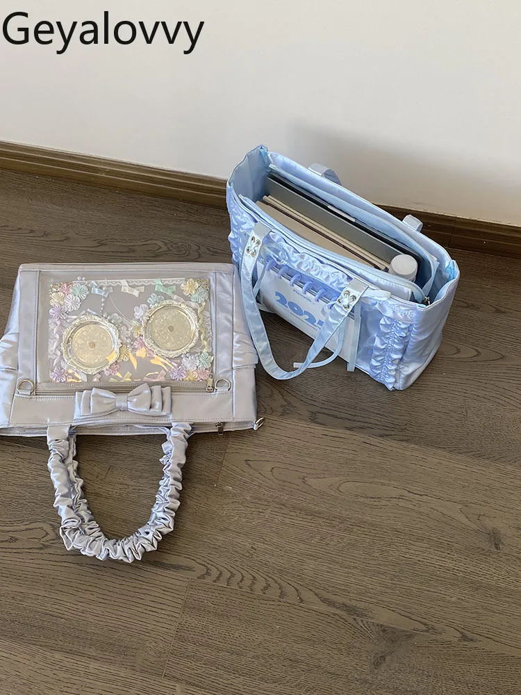 Japanese Original Design Lolita Women's Ribbon Large Capacity Shoulder Bag 2026 New Sweet Cute Versatile Makeup Bags Handbag