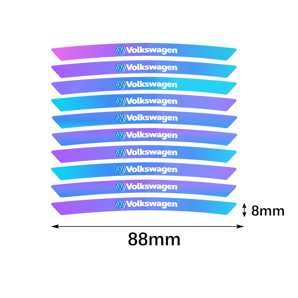 Colorful Car Wheel Rims Sticker Auto Accessories For Volkswagen VW Golf Polo Tiguan T-ROC CC Rline TSI R32 4 motion MTM Beetle