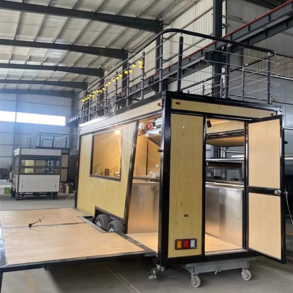 Concession Trailer Food Truck Fully Equipped Ice Cream Kiosk Snack Shop BBQ Restaurant Mobile Kitchen Food Truck Customizable