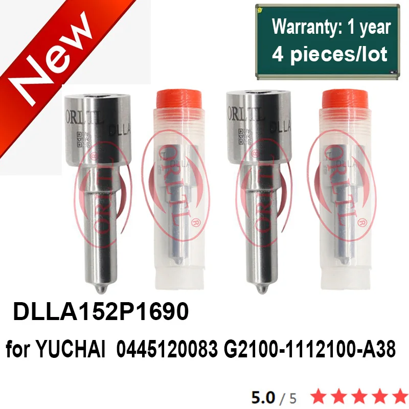 

DLLA152P1690 0433172036 For Yuchai 0445120083 0 445 120 083 YC4G G2100-1112100-A38 Fuel Injector Nozzle 4pcs