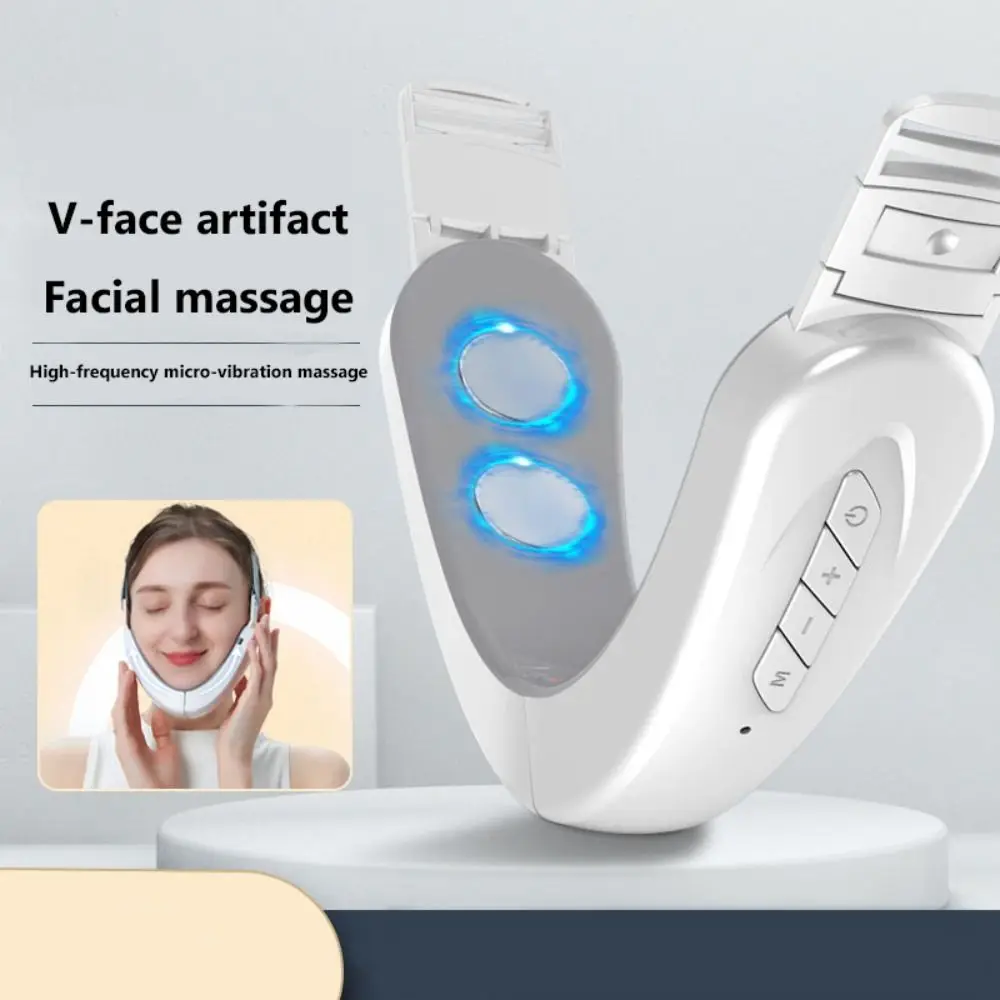 Dispositivo de levantamento de queixo duplo instrumento cosmético v-face instrumento micro corrente instrumento de moldagem facial instrumento de emagrecimento facial