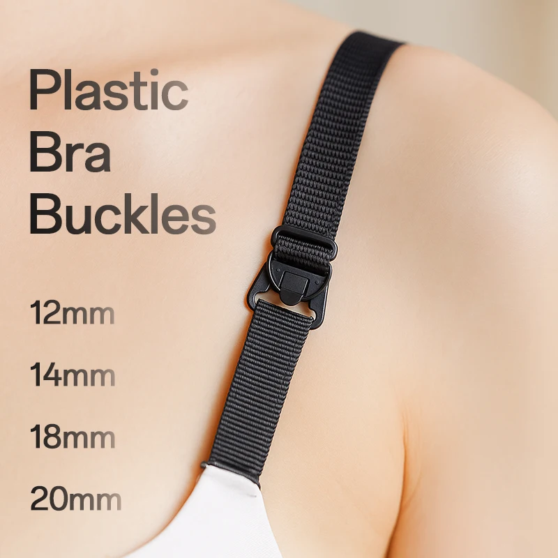 

30-100Sets 12/14/18/20mm Bra Plastic Buckles for Sewing Underwear Strap Adjust Snap Hook Bikini Swimsuit Decorative Buckle Clips