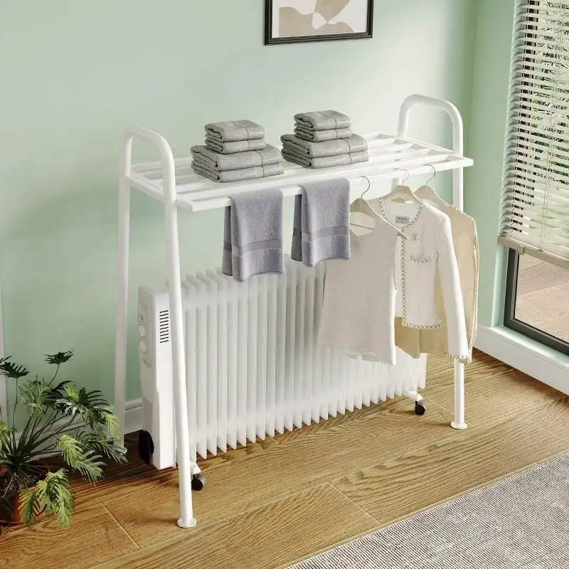 

Floor Standing Bedroom Towel Ra Space Saving Iron Material Multi-Functional Clothing Drng Ra with Heating Function