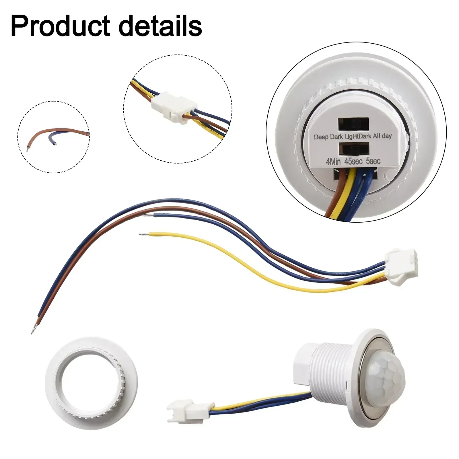 

Home Lighting Indoor Use White LED Motion Sensor Mini Size 120 Degree Detection Angle Detection Range 3-8 Meters