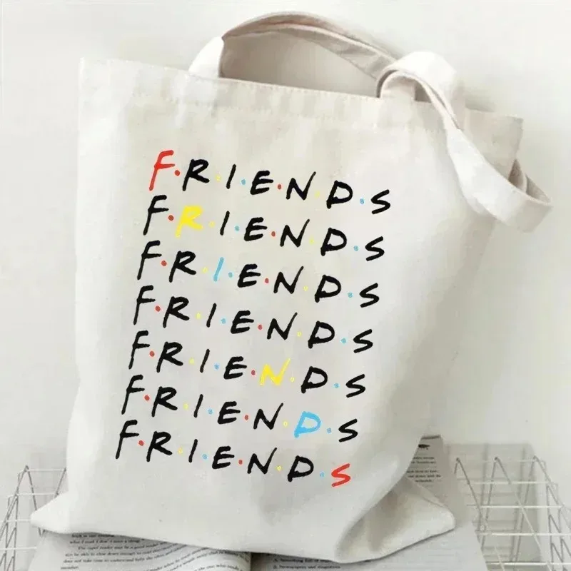 

Eco-Friendly Black How You Doing Friends TV Tote Bag Canvas Shoulder Bag for Women Trendy TV Show-Themed Handbag for Girls