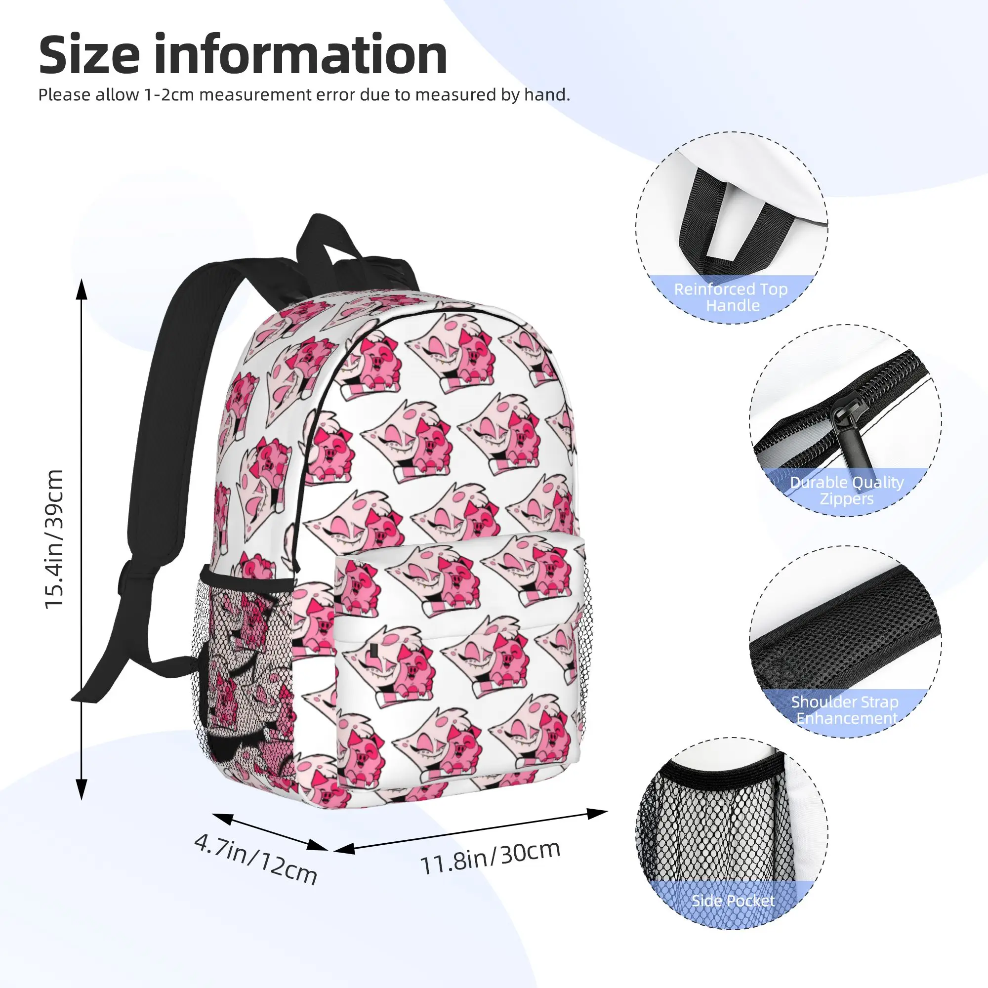 Angel Dust and Fat Nuggets  Hazbin Backpack Hot Sale Daypack  Boys Girls BookBag Shoulder Bags for Men Women School Bag