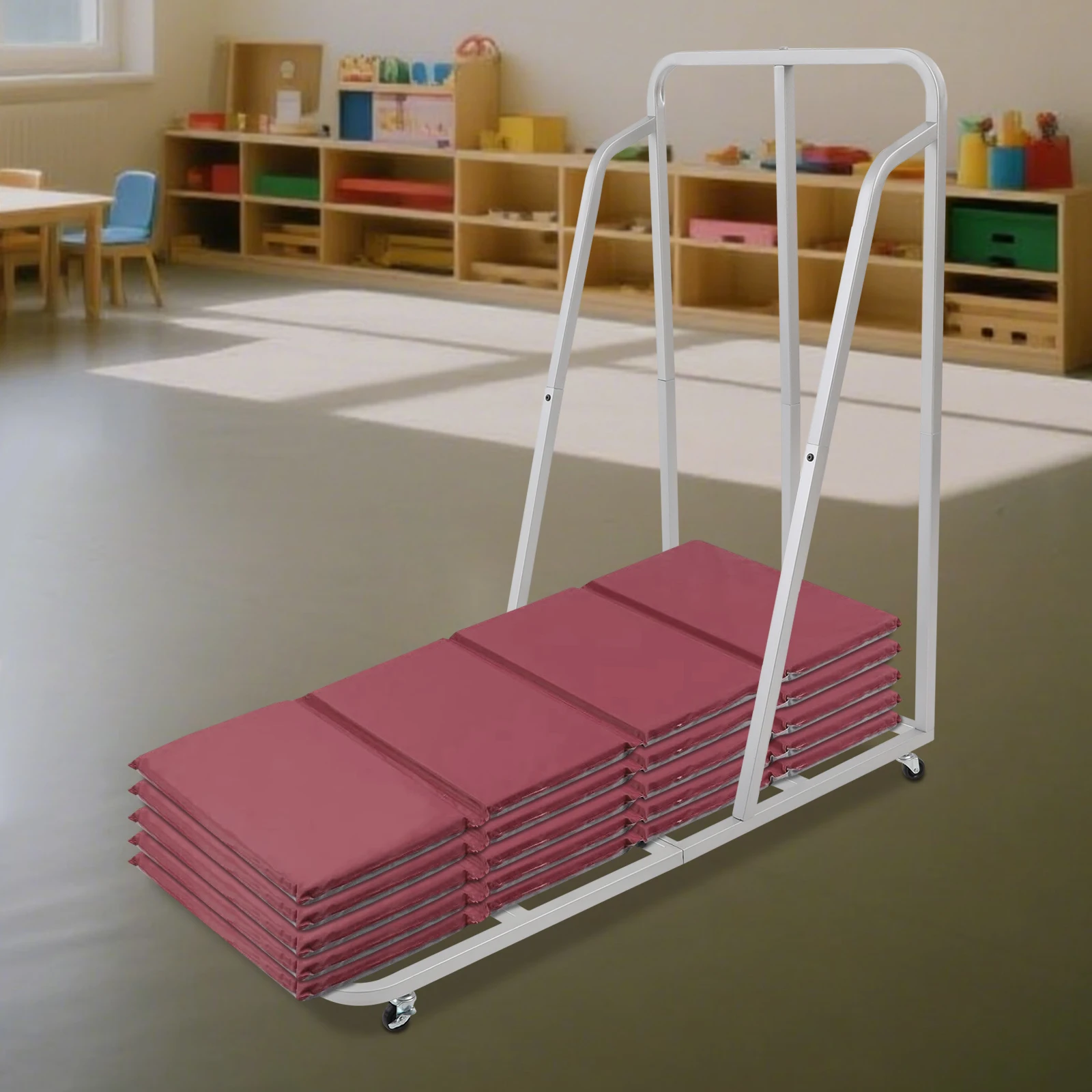 Rest Mat Handcart Storage Cart Sleeping Mat Rolling Cart with 5 Rotatable Casters Maximum Load Capacity 100LBS