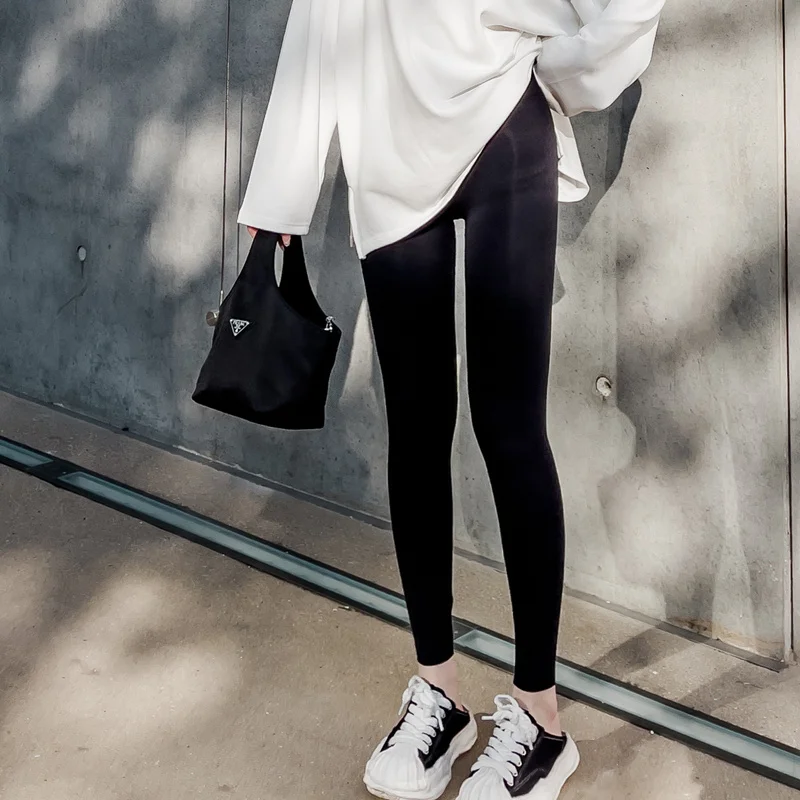 

Женские утягивающие брюки-леггинсы с высокой талией для коррекции живота, суперэластичные, черные, для весны и осени, короткий размер