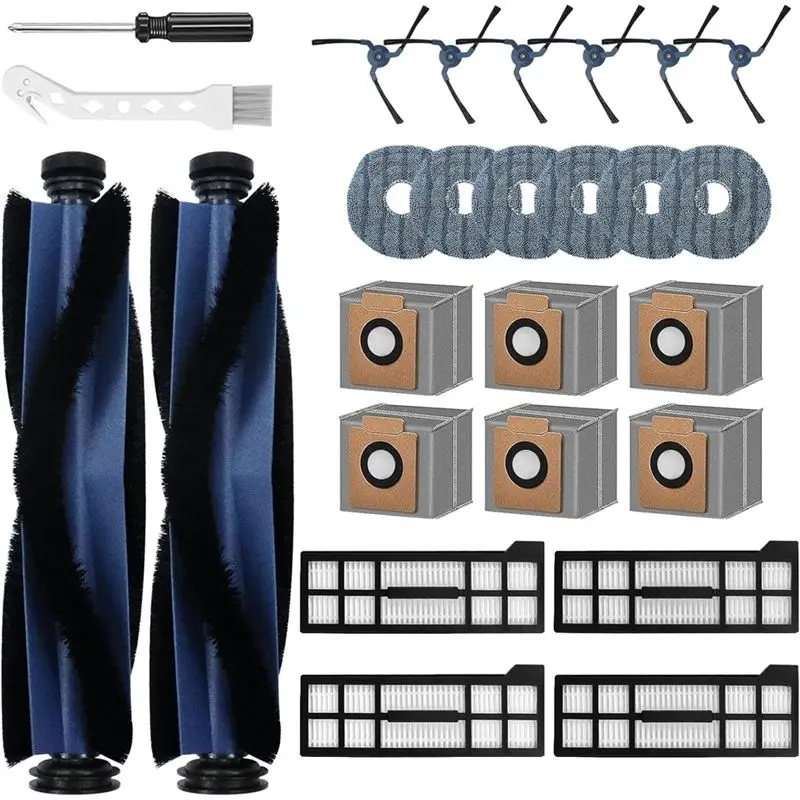 

【A26P】Комплект аксессуаров для робота-пылесоса Eufy X10 Pro Omni: сменные основные и боковые щетки, HEPA-фильтр, салфетки для влажной уборки, мешки для сбора пыли