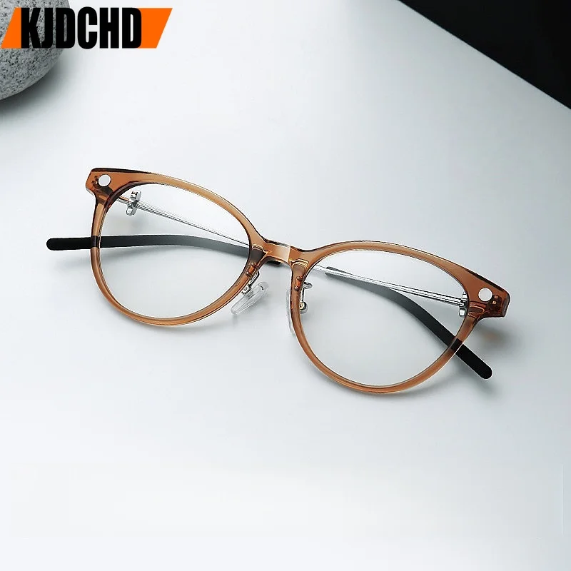 

KJDCHD New Acetate Frames Retro Cat-Eye Women's Eyeglasses Blue Light Blocking Optical Prescription Frames for Women