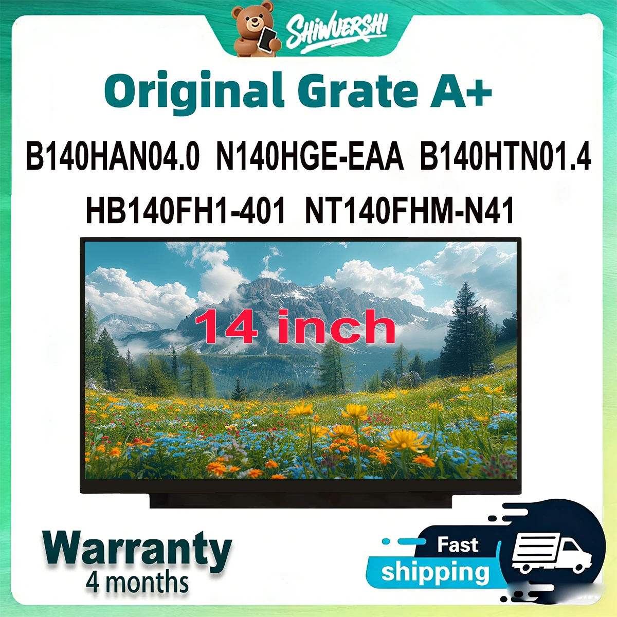 

Wholesale 14" Laptop Lcd Screen Monitor Panel Slim B140HAN04.0 N140HGE EAA B140HTN01.4 HB140FH1 401 NT140FHM N41 60Hz 30 pins