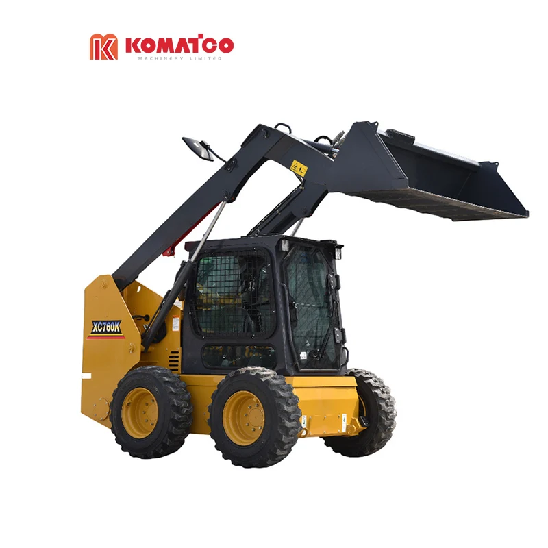 Earthmoving Machinery XC760K 1Ton Mini Skid Steer Loader with PLC 1 Year Warranty