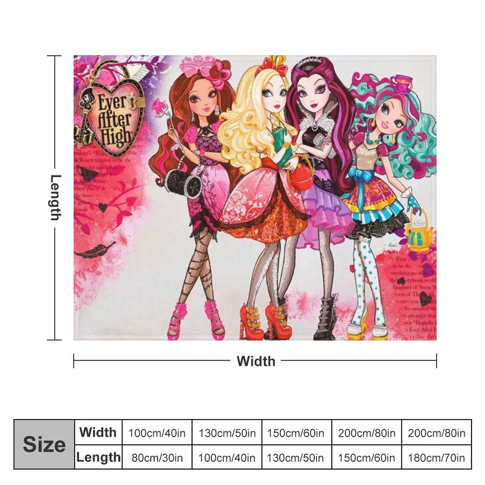 Ever After High Throw Blanket Bed Quilt Decorative Sofas Blankets