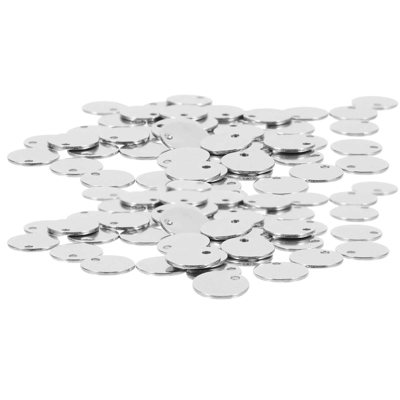 

100 Pcs Tabs Stainless Steel Disc Jewelry Blank Stamping Pendants Flat Round Blanks Pet Tags Metal