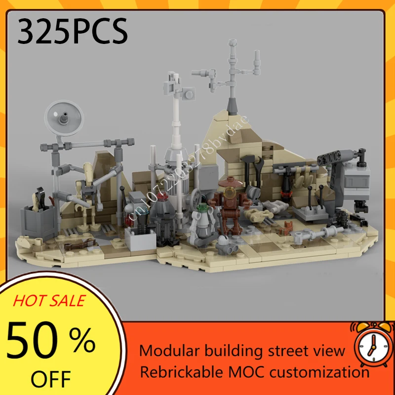 Jawa의 드로이드 워크샵, Geonosian Droid Factory 및 Desert Bounty Hunter's Hideout Space War MOC 모델 맞춤형 퍼즐 DIY 선물