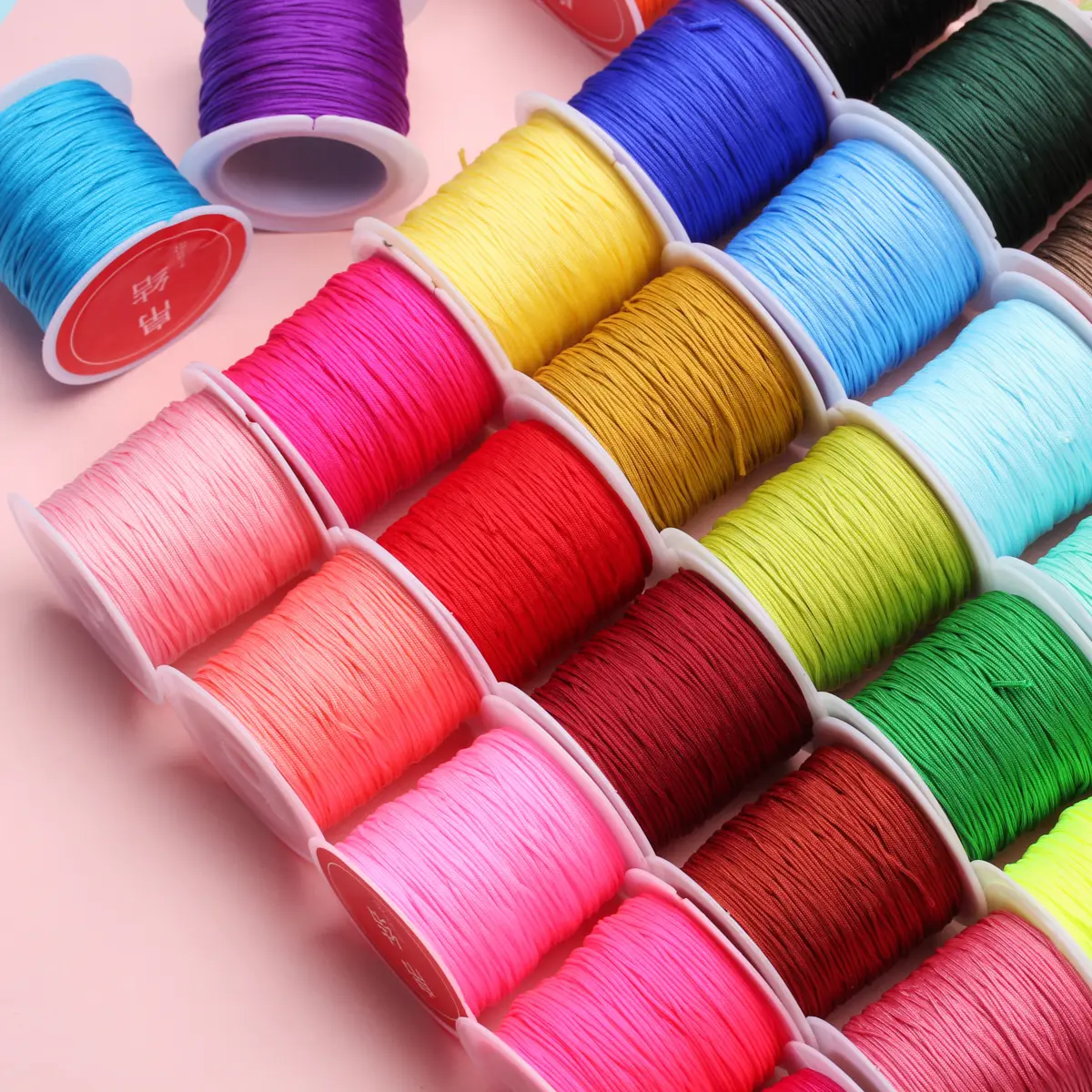 1Roll about 0.8mm*20m Nylon Thread Cords Chinese Knot Macrame Cord Rope Necklace Bracelet Braided DIY Tassels Beading String