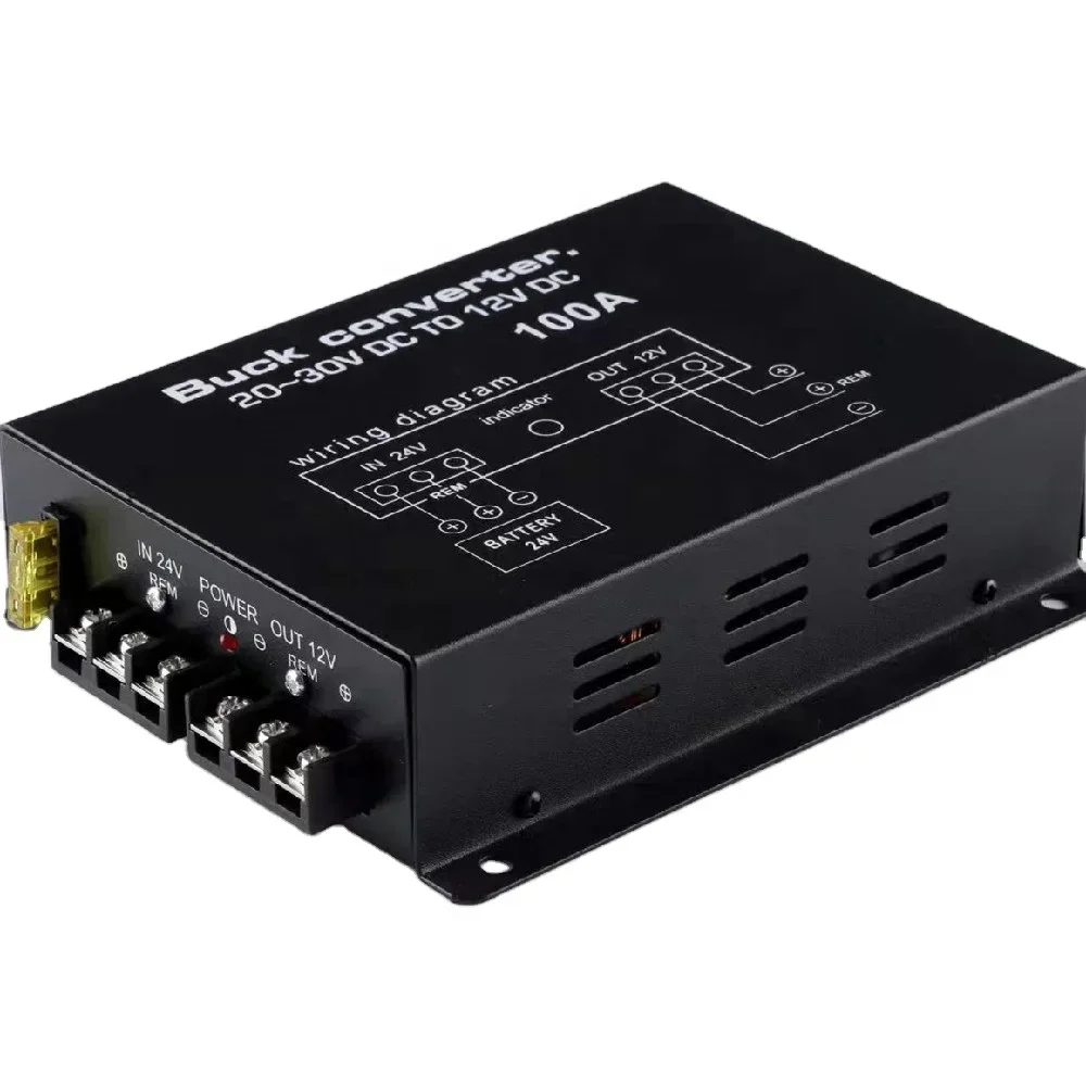 

#v Hot Sale 100A to 24V 12V 1200W Buck Car Power Efficiency Frequency Supply Current Transformer Truck