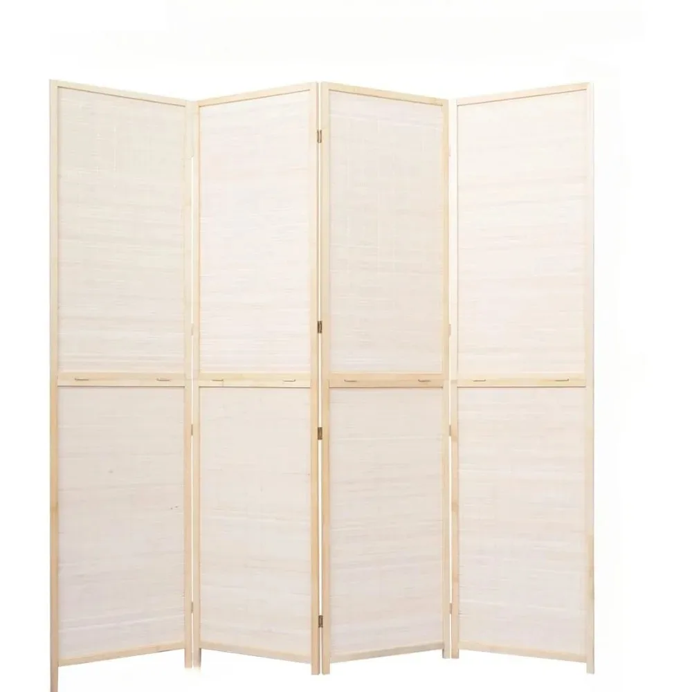 

4 Panel Bamboo Room Divider, 6 FT Tall Folding Privacy Screen, Partition Divider for Room Separation, Bamboo Mesh Woven Design