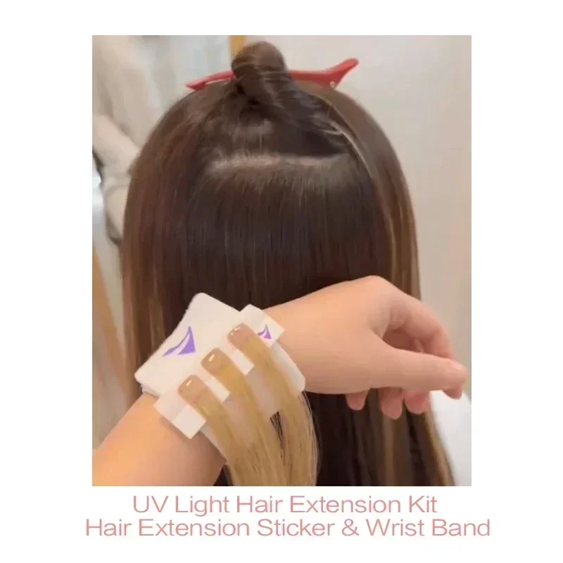 UV Light Hair Extension Glue Sticker & Wrist Band For Wigs Hair Extension Tools