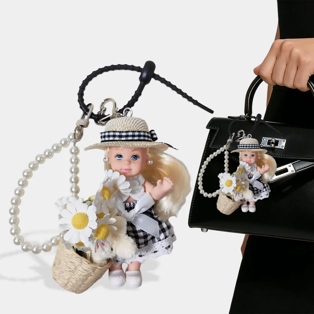 ignicase-nova-boneca-mini-loira-fofa-com-saia-xadrez-preta-e-branca-chaveiro-de-boneca-pingente-de-bolsa-feminino-de-alta-qualidade-acessorios-personalizados