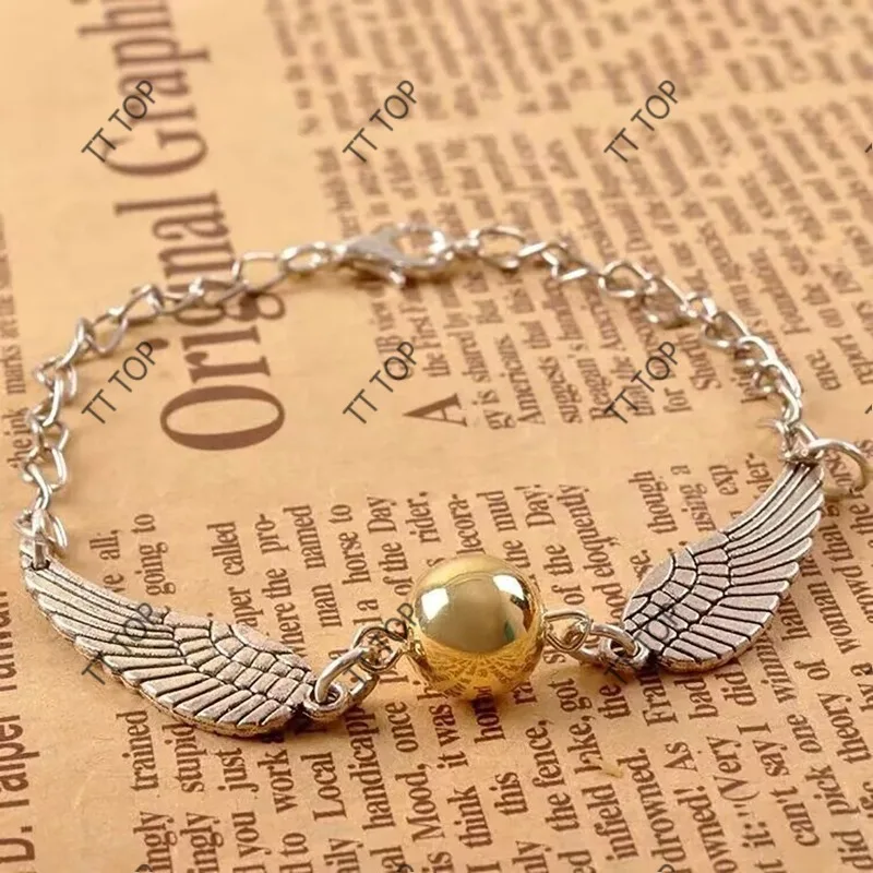 ovie Magic School Bracelet for Women Golden Snitches Magic Academy Potes Hermione Rotatable Hourglass EarHook Gift Accessories view 2