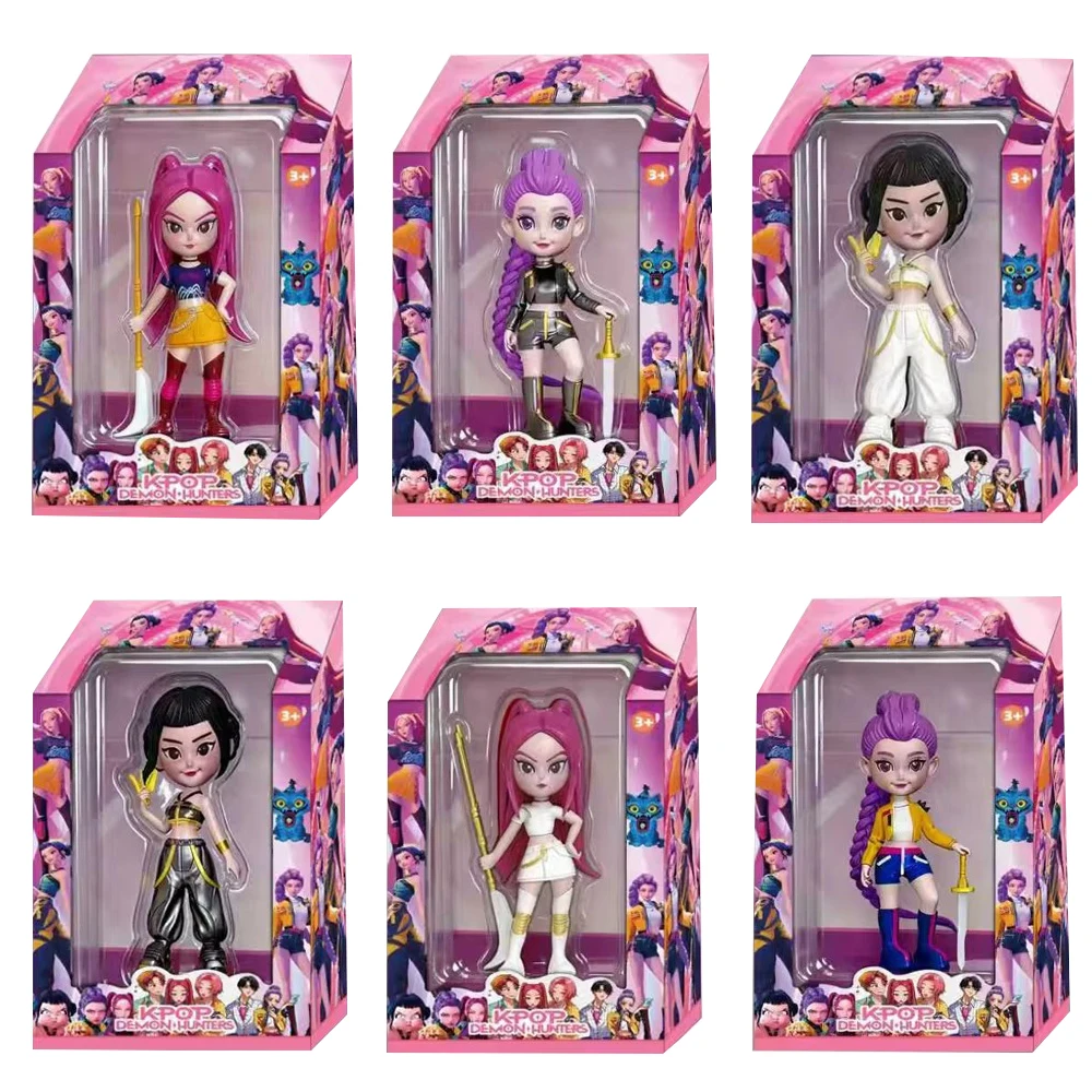 

Hot Anime Figure K-pop Demon Hunters with Box Kawaii Boys Girls Gifts For Kids Fans Halloween Christmas Figure Decorative Gifts