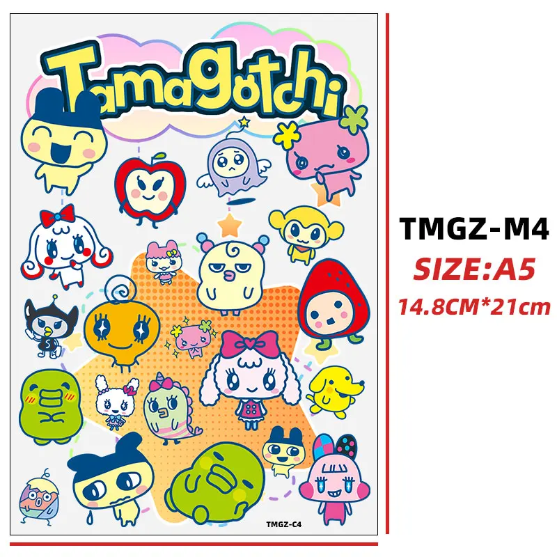 Tamagotchi DIY Sticker Planner Book A5 Size Transfer Cups Computer Luggage Sticker Decal Uvdtf Bottle Uv Dtf Car Mametchi Bachi