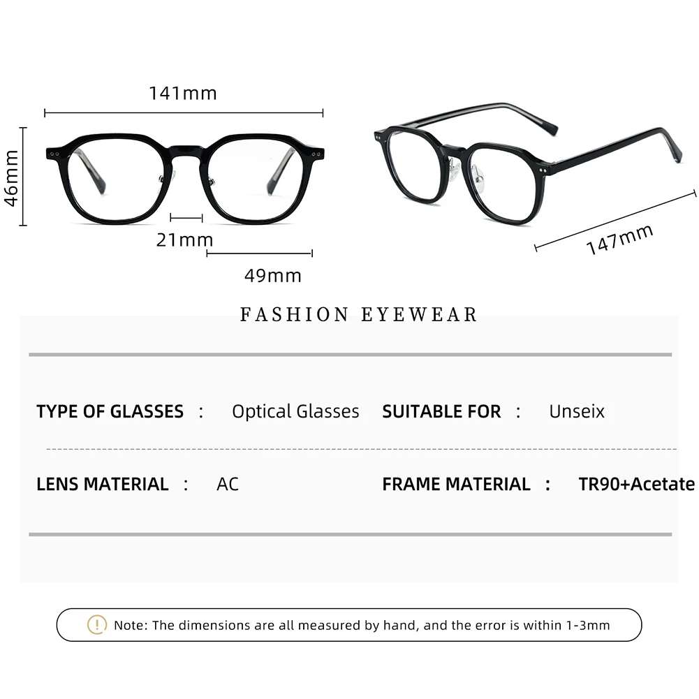 Kachawoo أنثى مكافحة نظارات الضوء الأزرق الاسلوب المناسب TR90 إطار نظارات مربع خلات إطار الذكور الديكور ليوبارد الأسود