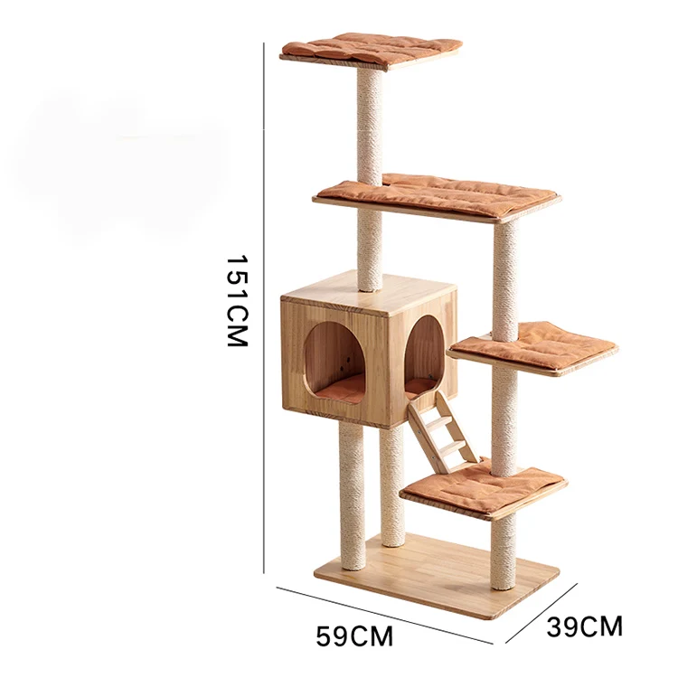 Mobili per case da gioco per animali domestici con torre per alberi per gatti con struttura da arrampicata multi-livello personalizzata all'ingrosso di alta qualità per gatti