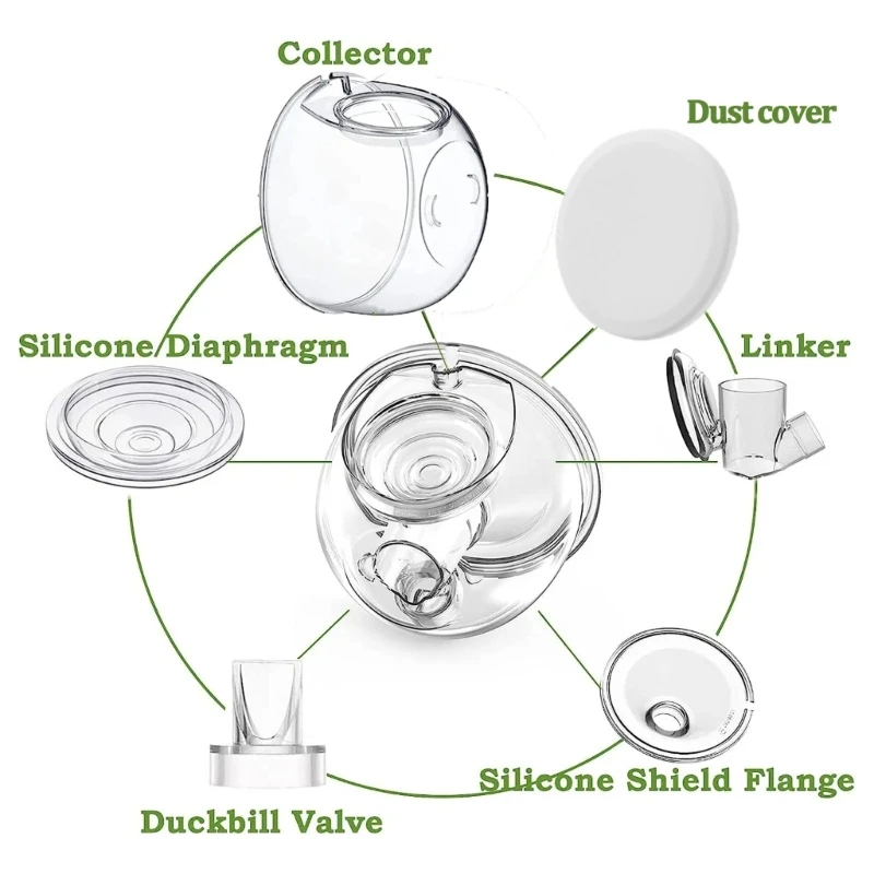 Juego accesorios para extractor leche eléctrico 6 en 1, brida para vaso recolector leche para S12