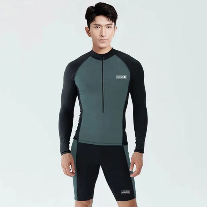 Rash Guard Long Sleeve Surf T-Shirt Split Couple Pants Sun Protection Quick-drying Surf Swimsuit Set Snorkeling Suit Wetsuit