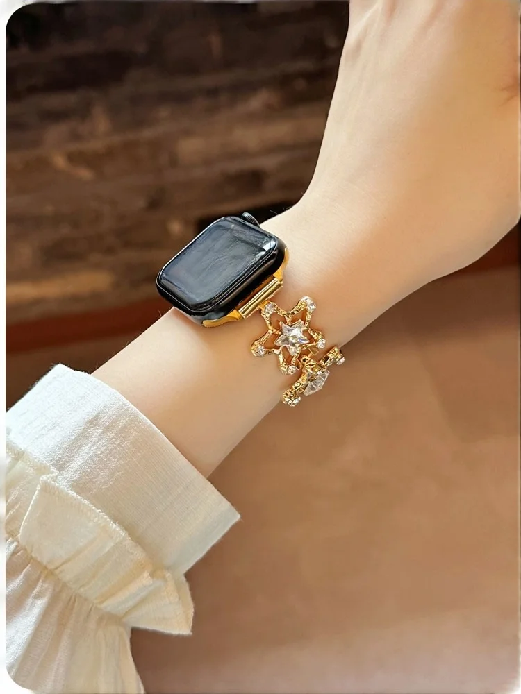 

Star Zircon Bracelet Compatible with iWatch Strap 38mm 40mm 41mm 42mm 44mm 45mm 49mm Fashion Strap