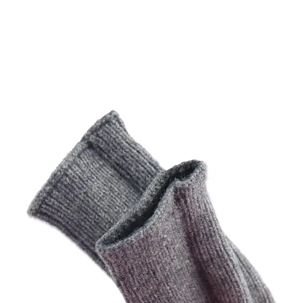 Atmungsaktive Nette Fingerlose Fäustlinge Männer Fahren Handschuhe Einfarbig Gestrickte Fäustlinge Weibliche Handschuhe Plus Samt Halb-finger Handschuhe