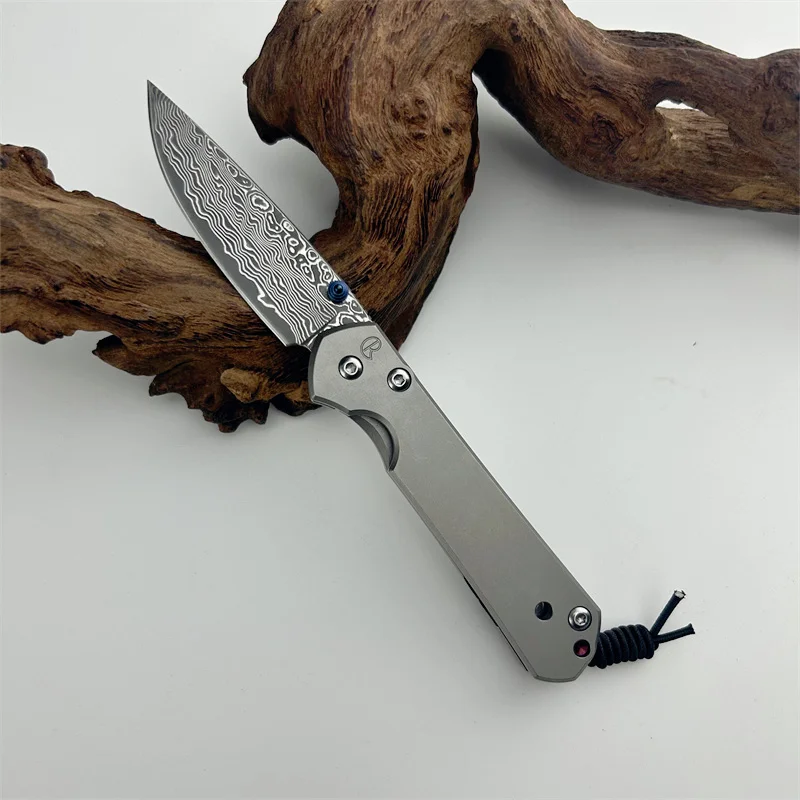 Ambidextrous Pocket Folding Knives Damascus Steel Blade Premium TC4 Titanium Alloy Handle High Quality Multi-tool Utility Knife