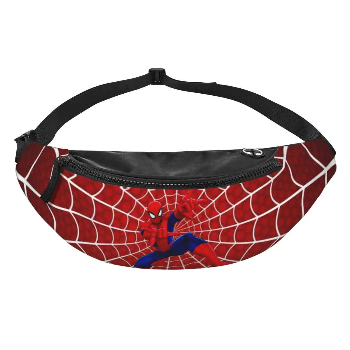 Custom Fashion Spider Man Fanny Pack for Travel Hiking Men Women Crossbody Waist Bag Phone Money Pouch