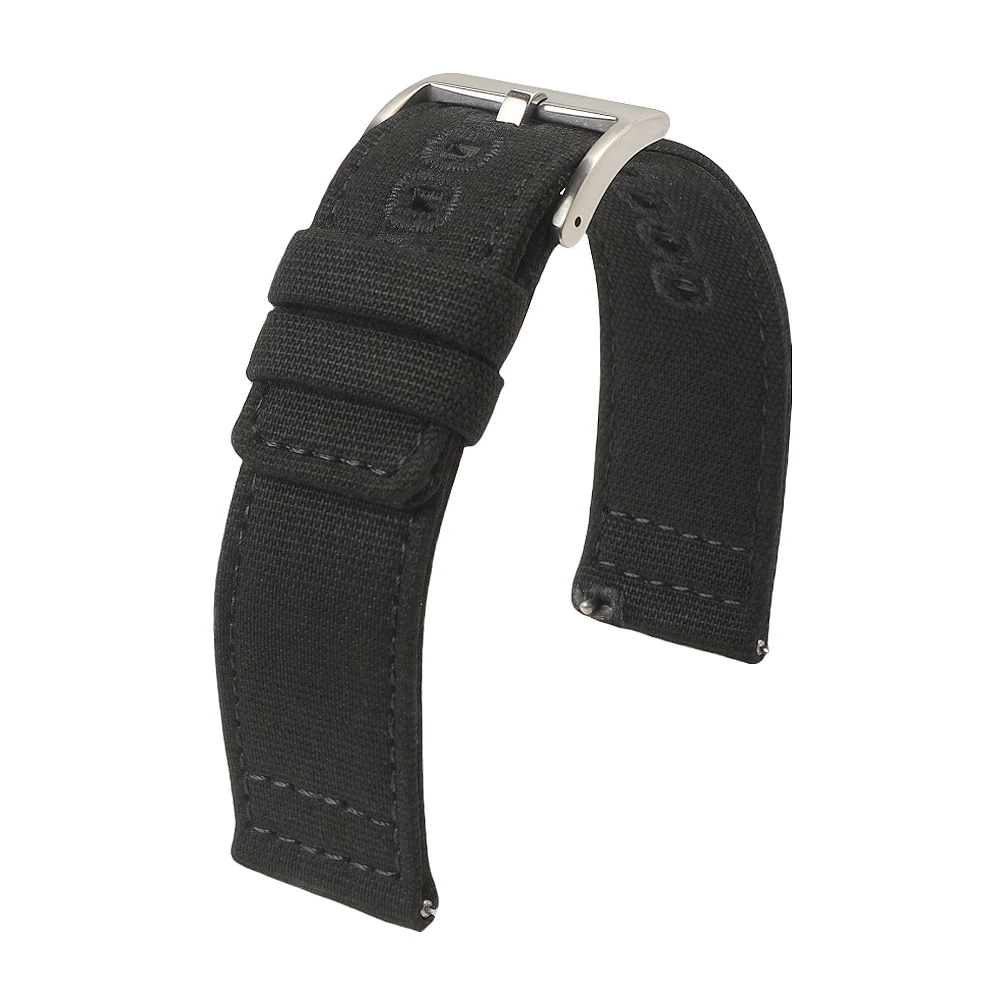 Quick Release Nylon Canvas Horlogeband 18mm 19mm 20mm 22mm Armband Geborsteld Gesp Horlogebanden voor smartwatch Aaccessories - afbeelding 1