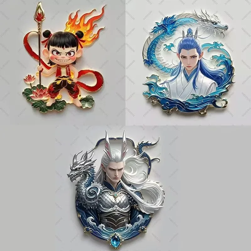 New Cartoon Nezha METAL BADGE Fashion Aobing Commemorative Coin Pendant Collectibles Desktop Ornament Child Holiday Gifts