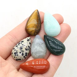 Natural Semi-precious Stones with Convex Water Drop Shape Without Holes for Men Women DIY Handcrafted Jewelry Making Ring 1PC