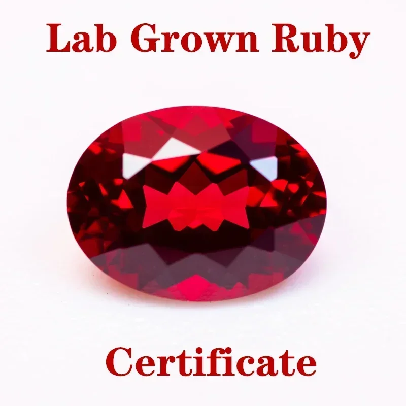 

Top Lab Grown Ruby Oval Shape pigeon blood VVS1 Charms Beads Diy Advanced Jewelry Making Materials Selectable AGL Certificate