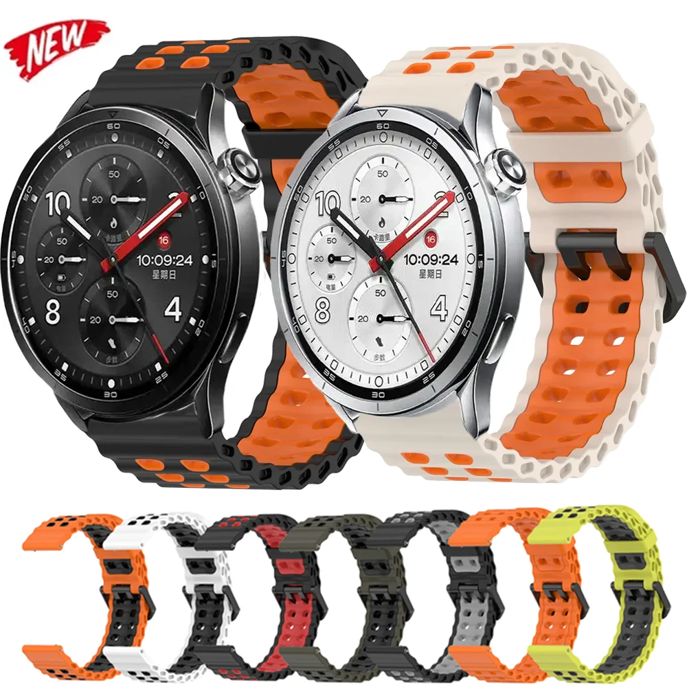 22mm Ocean Silikonarmband für Xiaomi Watch 5 S5 S4 S3 S2 Sport Armband OPPO Watch S X3 X2 Oneplus Watch 4 3 2 Lite Correa