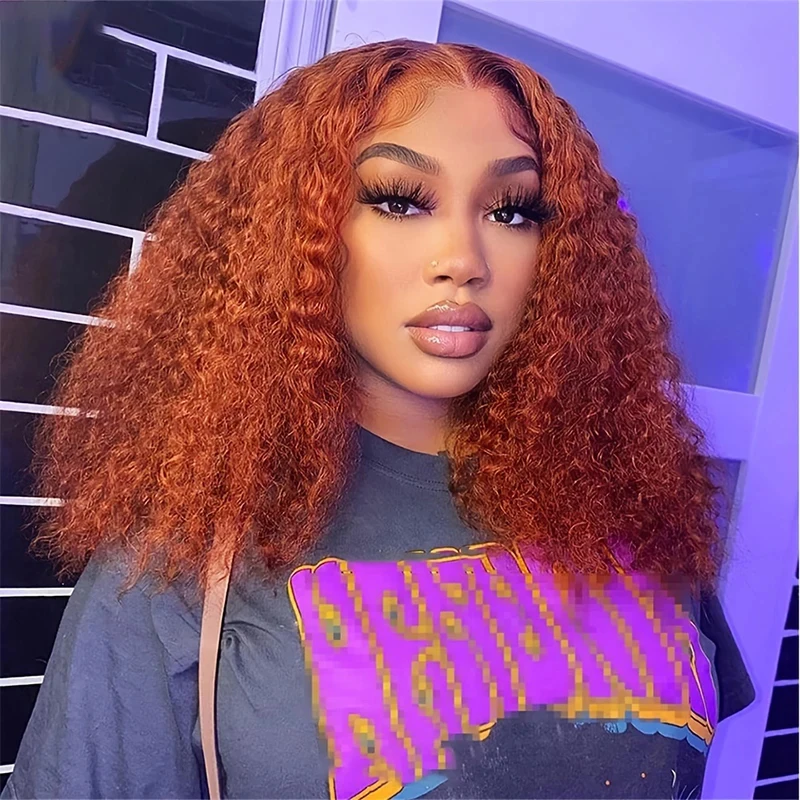 

28 30 Inch Ginger Orange Deep Wave 13x6 13x4 HD Lace Frontal Wig Human Hair Indian Curly #350 Colored Lace Front Wigs For Women