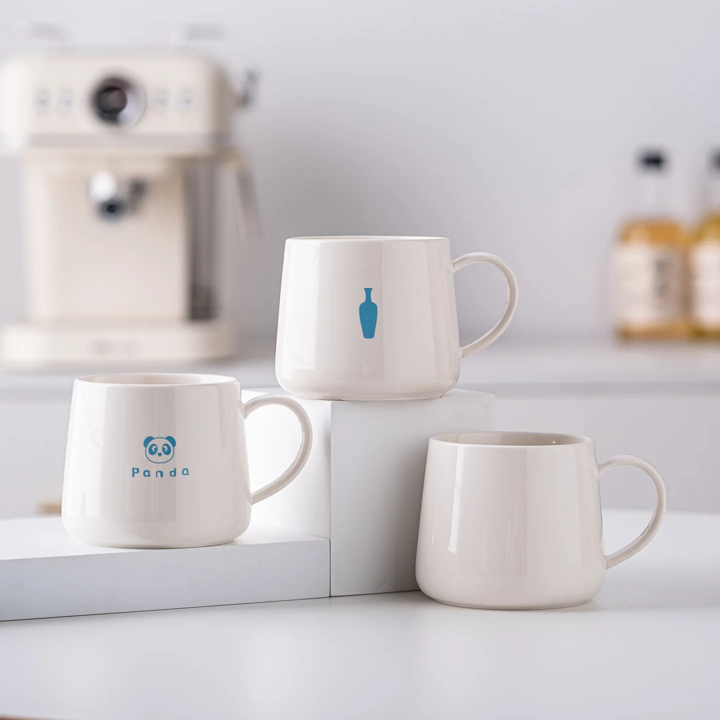Home Coffeeware Hot Selling Blue Bottle Coffee Cup Cultural and Creative Cup Ceramic Mug Boys and Girls Home Water Cup Souvenir