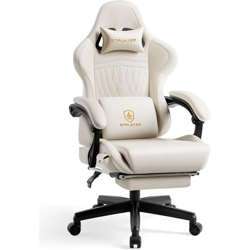 Gaming Chair or Adults, Ergonomic Computer Game Chairs with Speakers, ootrest & Linkage Armrest, Reclining High Back Silla Gamer