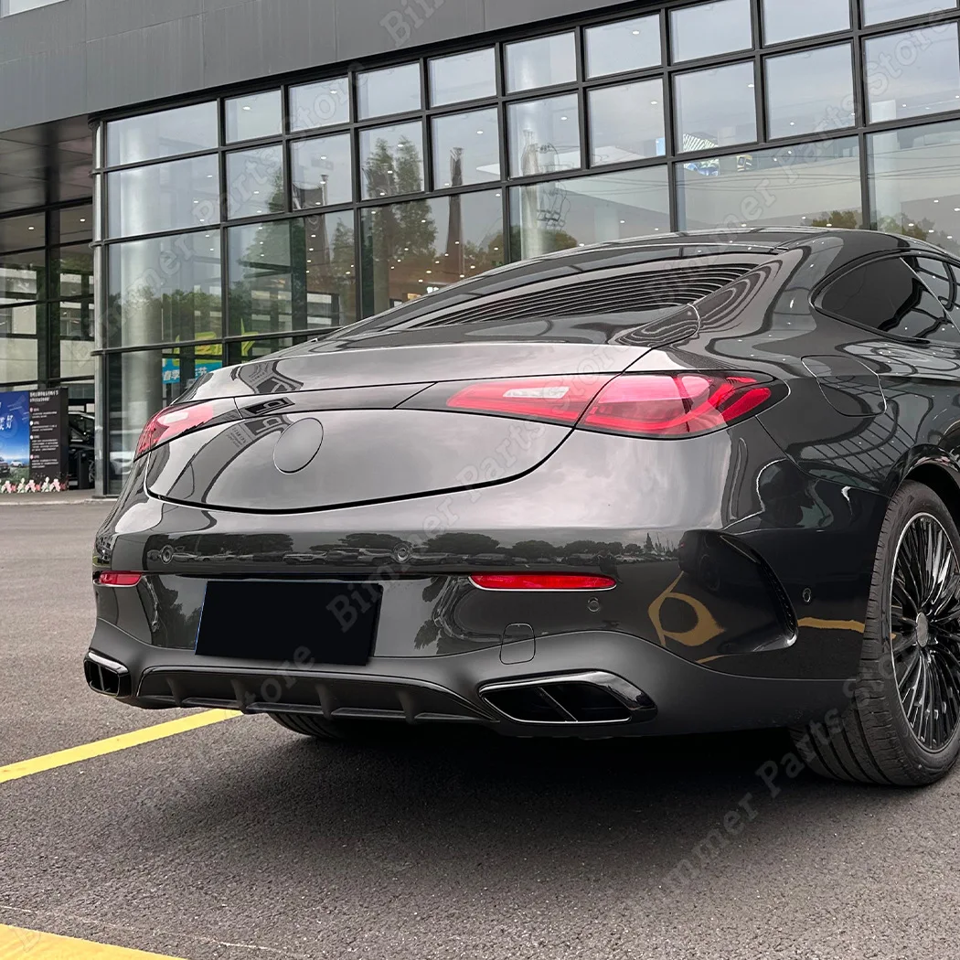 Cadre de tuyau d'échappement arrière de voiture, modification d'autocollant de silencieux inférieur, noir brillant, 4 accès, Mercedes Benz CLE Coupé C236 2024 + jas