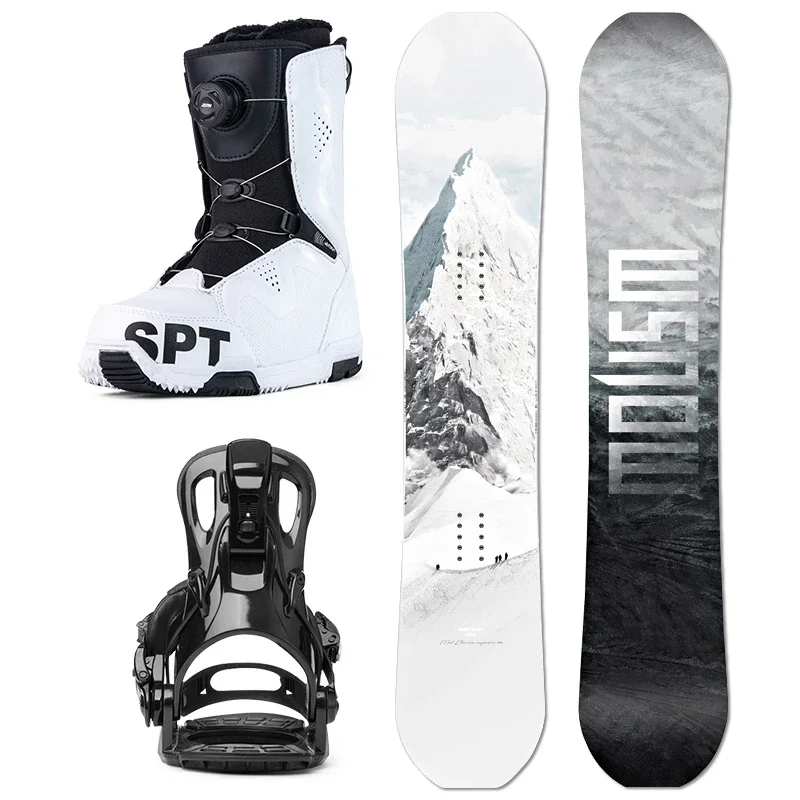 Set da snowboard, divaricatore con suola per tavola sinterizzata, tavola intera, scarpe da sci da uomo