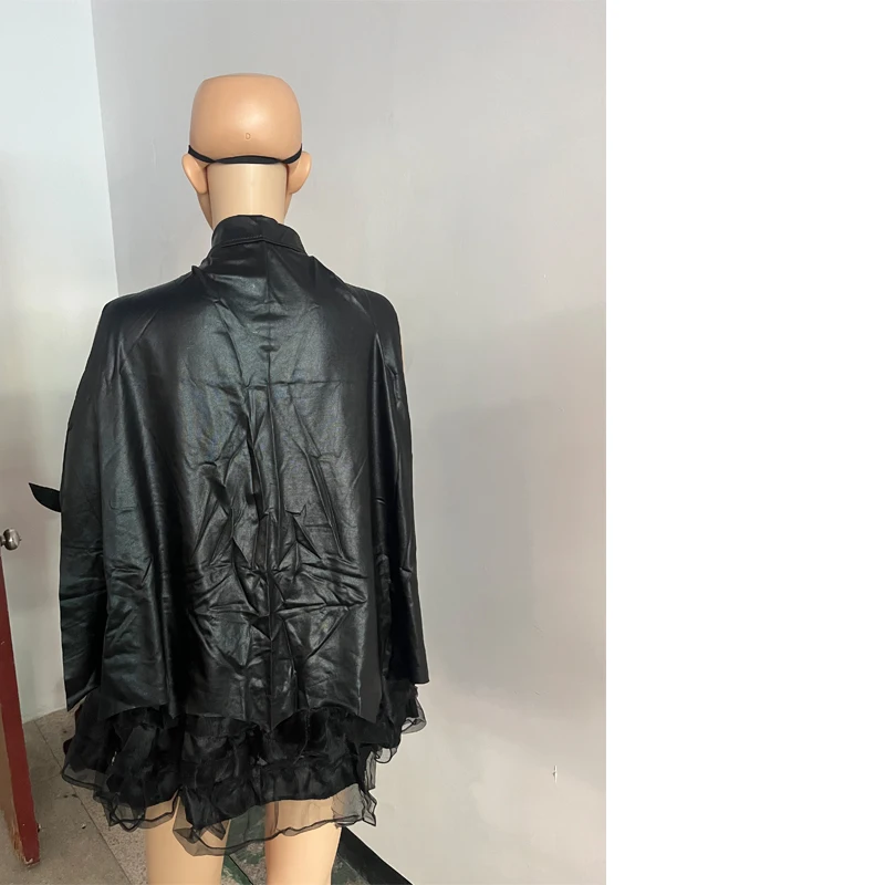 Halloween Costume Purim Black Bat Cosplay Costume With Mask Adult Women Carnival Party Dresses