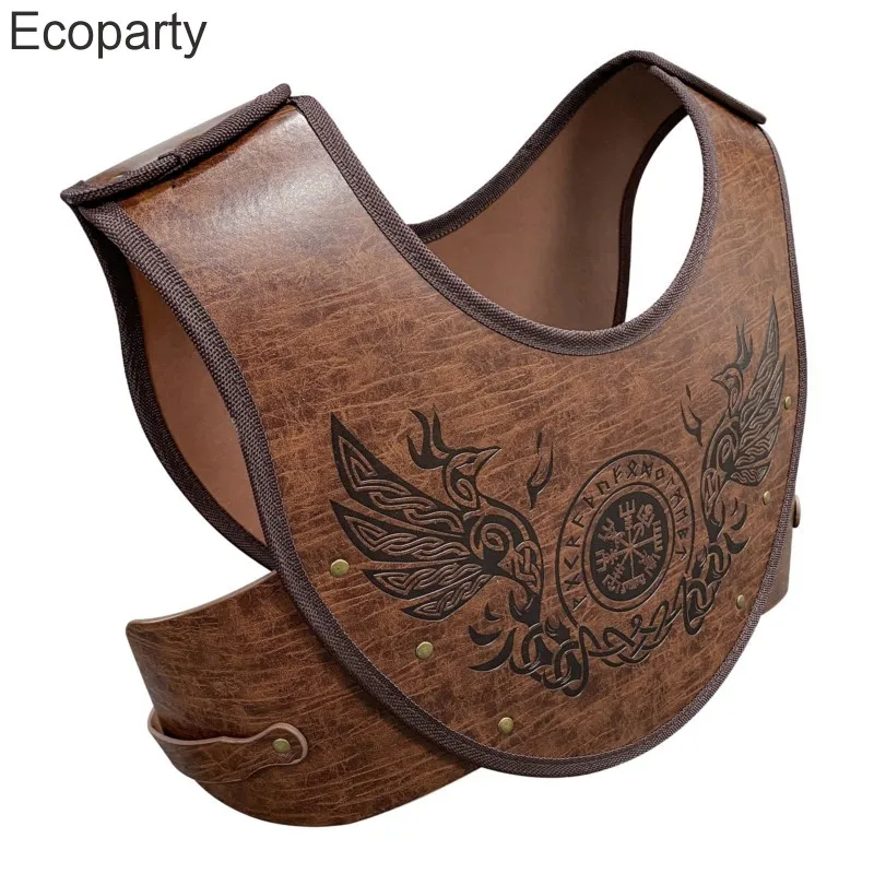 Adult Medieval Viking Knight Chest Armors Pu Leather Warrior Gladiator Cosplay Costume Breastplate Vest Steampunk Retro Cuirass image 3